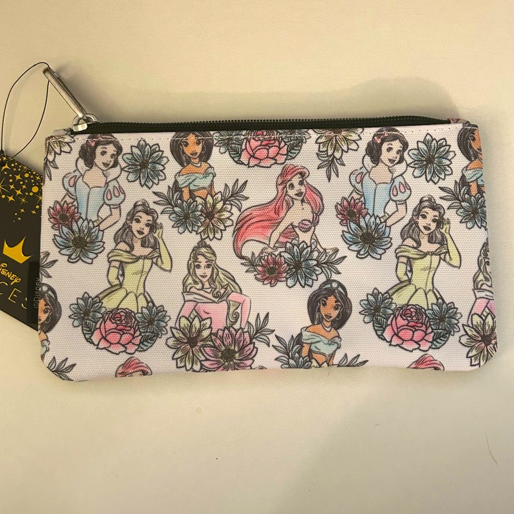 Loungefly Disney Princess Flower Nylon Pouch- NWT
